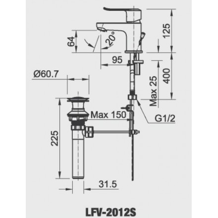 Vòi Lavabo Inax LFV-2012S Nóng Lạnh Cao Cấp - Ảnh 2