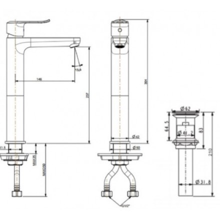 Vòi rửa nóng lạnh American Standard WP-0703 Neo Modern - Ảnh 2
