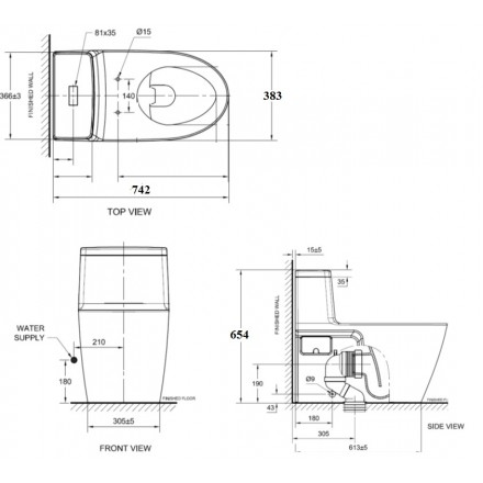 Bồn cầu một khối American Standard VF-1808 Dòng Acacia - Ảnh 2
