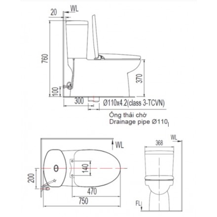Bồn cầu hai khối American Standard VF-2719 - Ảnh 2