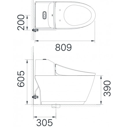 Bồn Cầu Một Khối Nắp Rửa Cơ INAX AC-1032/CW-S32VN - Ảnh 2