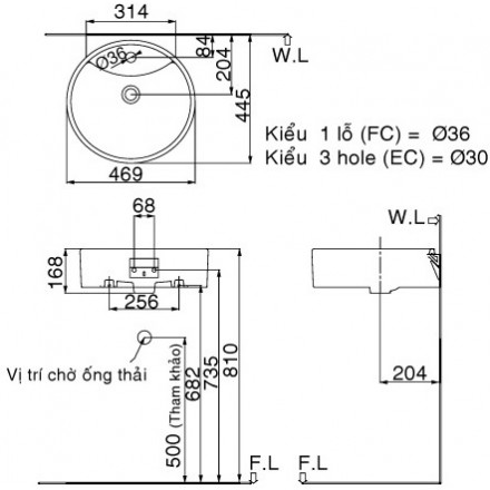 Chậu rửa dương bàn Inax AL-292V AquaCeramic - Ảnh 2