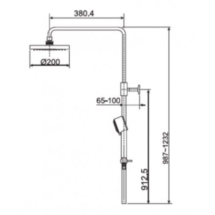 Sen cây phun mưa American Standard WF-0972/A-6110.978.903 (D20S) nóng lạnh - Ảnh 2