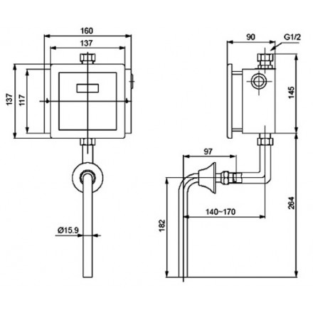 Van Xả Tiểu Cảm Ứng Inax OKUV-32SM - Ảnh 2