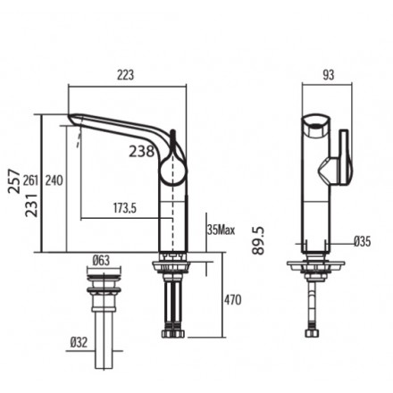 Vòi rửa nóng lạnh American Standard WF-6802 IDS - Ảnh 2
