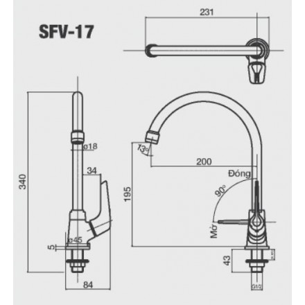 Vòi Bếp Lạnh Inax SFV-17 - Ảnh 2