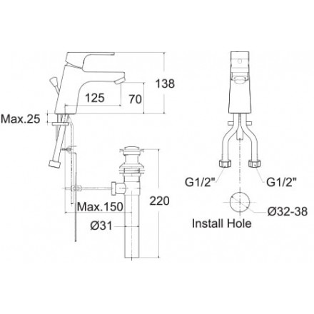 Vòi rửa nóng lạnh American Standard Acacia E WF-0401 - Ảnh 2