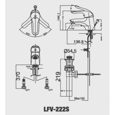 Vòi Lavabo Inax LFV-222S Nóng Lạnh - Ảnh 2