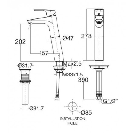 Vòi rửa nóng lạnh American Standard WF-0303 - Ảnh 2