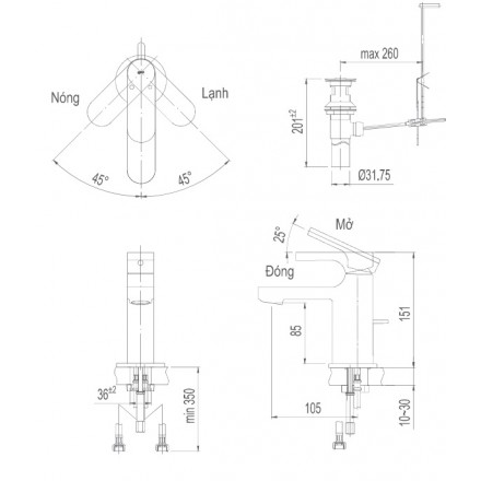 Vòi Lavabo Inax LFV-6002S Nóng Lạnh Gật Gù - Ảnh 2