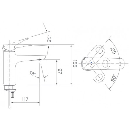Vòi Lavabo Inax LFV-652S Nóng Lạnh - Ảnh 2