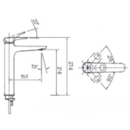 Vòi Lavabo Inax LFV-652SH Đặt Bàn Nóng Lạnh - Ảnh 2