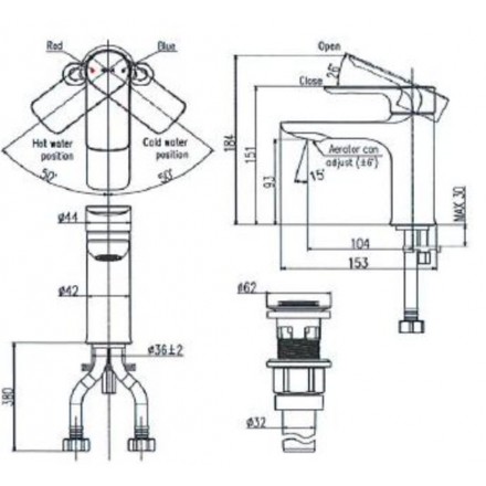 Vòi Lavabo Inax LFV-612S Nóng Lạnh - Ảnh 2
