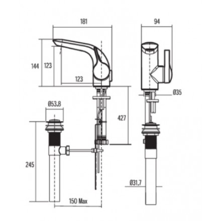 Vòi rửa nóng lạnh American Standard IDS WF-6801 - Ảnh 2
