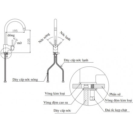 Vòi Bếp Nóng Lạnh Inax SFV-801S - Ảnh 2