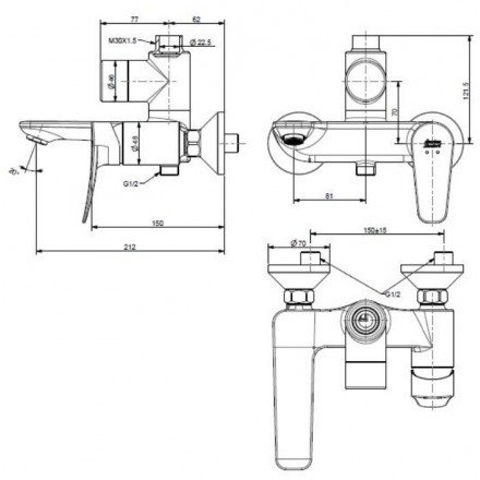 Sen cây phun mưa American Standard WF-0972/A-6110.978.903 (D20S) nóng lạnh - Ảnh 3