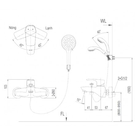 Sen tay nóng lạnh Inax BFV-213S-3C - Ảnh 2
