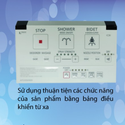 Nắp Bồn Cầu Thông Minh Bảng Điều Khiển Từ Xa INAX CW-KA22AVN - Ảnh 3