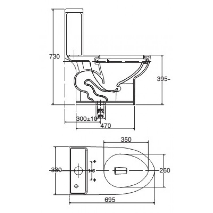 Bồn cầu một khối nắp êm Viglacera V64