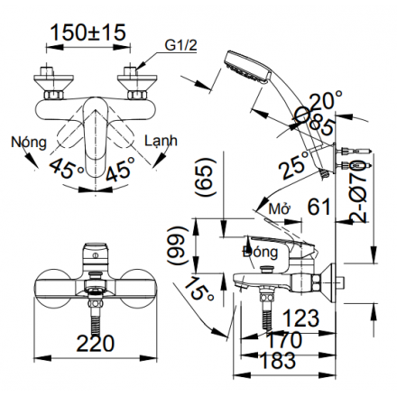 Sen tay nóng lạnh Inax BFV-2003S - Ảnh 2
