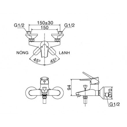 Sen tay nóng lạnh Inax BFV-1003S-2C - Ảnh 2