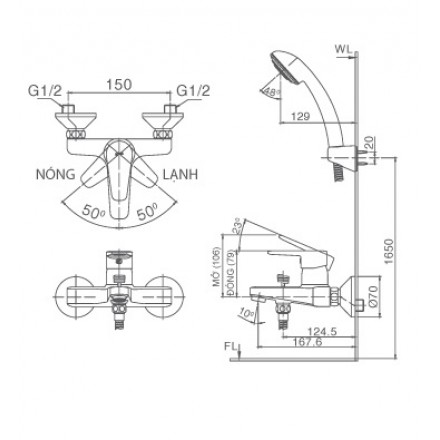 Sen tay nóng lạnh Inax BFV-1203S - Ảnh 2