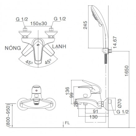 Sen tay nóng lạnh Inax BFV-3003S-3C - Ảnh 2