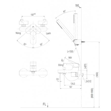 Sen tay nóng lạnh Inax BFV-6003S - Ảnh 2