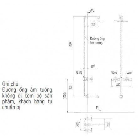 Sen tắm âm tường nóng lạnh Inax BFV-81SEW - Ảnh 2