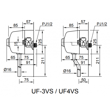 Van Xả Nhấn Inax UF-4VS Bồn Tiểu Nam (Ống Cong) - Ảnh 2